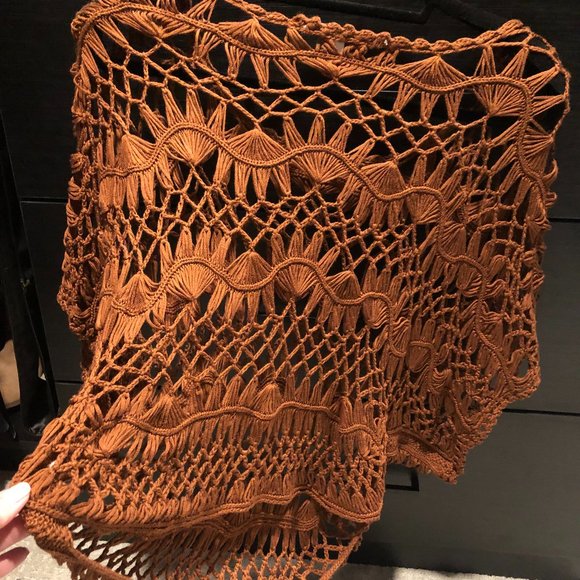 Collective Concepts open knit top in Burnt Orange Size L - Picture 7 of 7